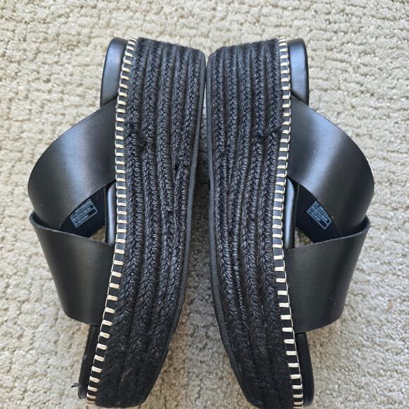 Fitflop Eloise Crossover Strap Espadrille Platform Sandal Size 8 Black Wedge - Picture 6 of 8